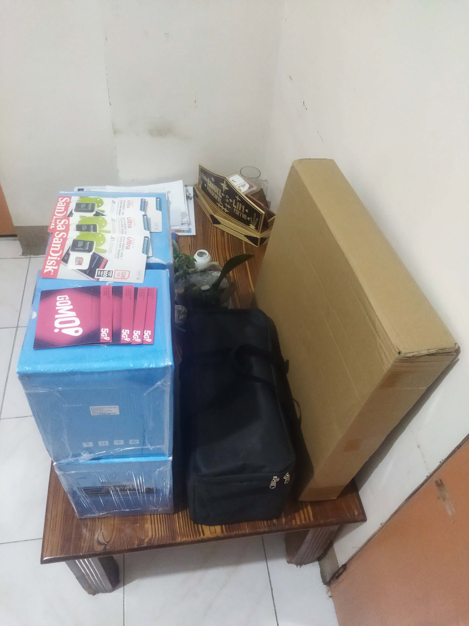 Team preparing deliveries for installation