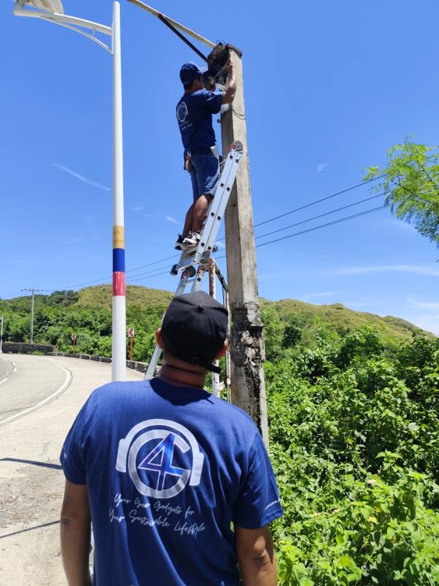 Solar installation team at a DPWH site